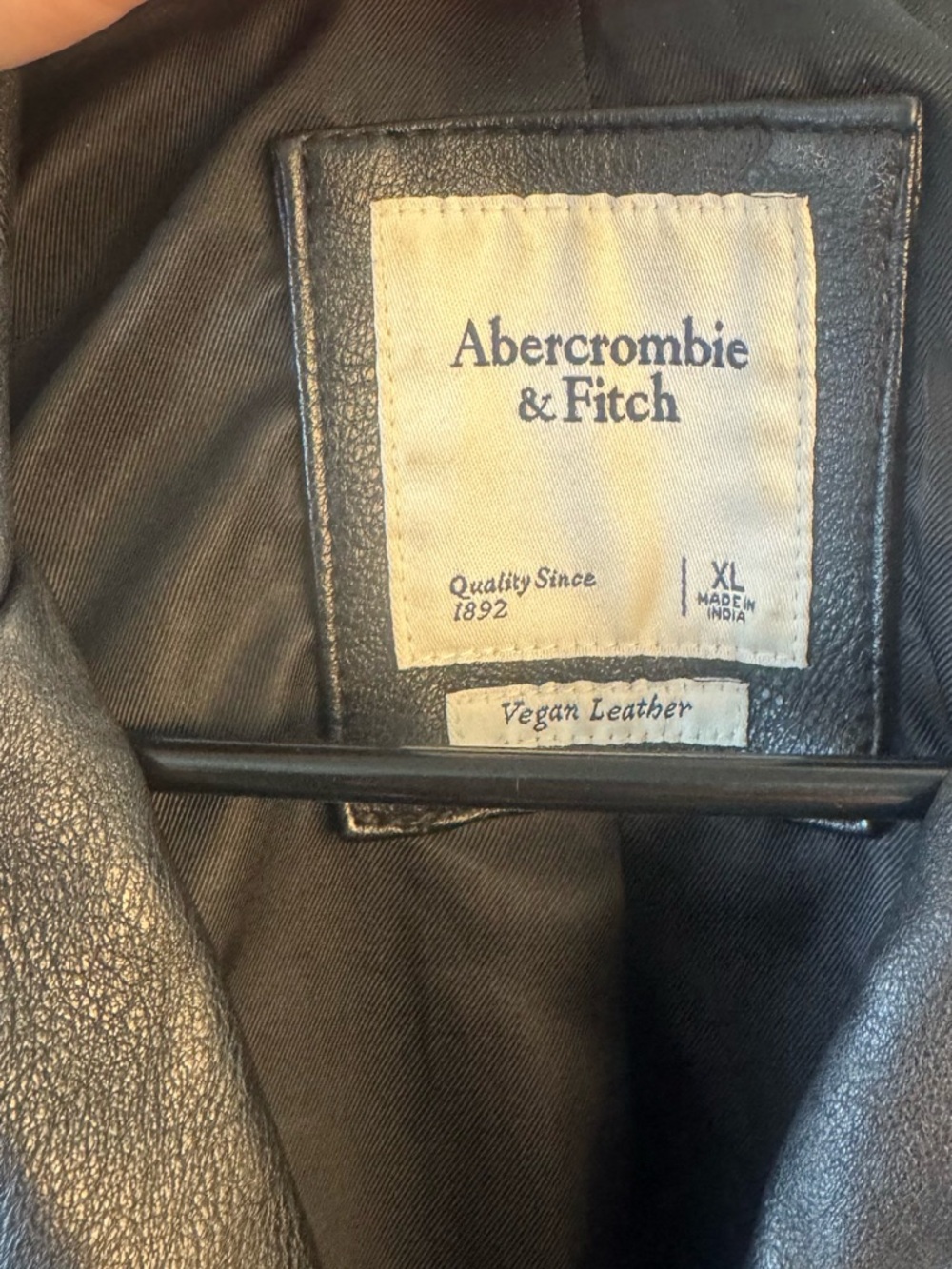 Abercrombie & Fitch Black Leather Asymmetric Moto Jacket - Picture 3 of 4